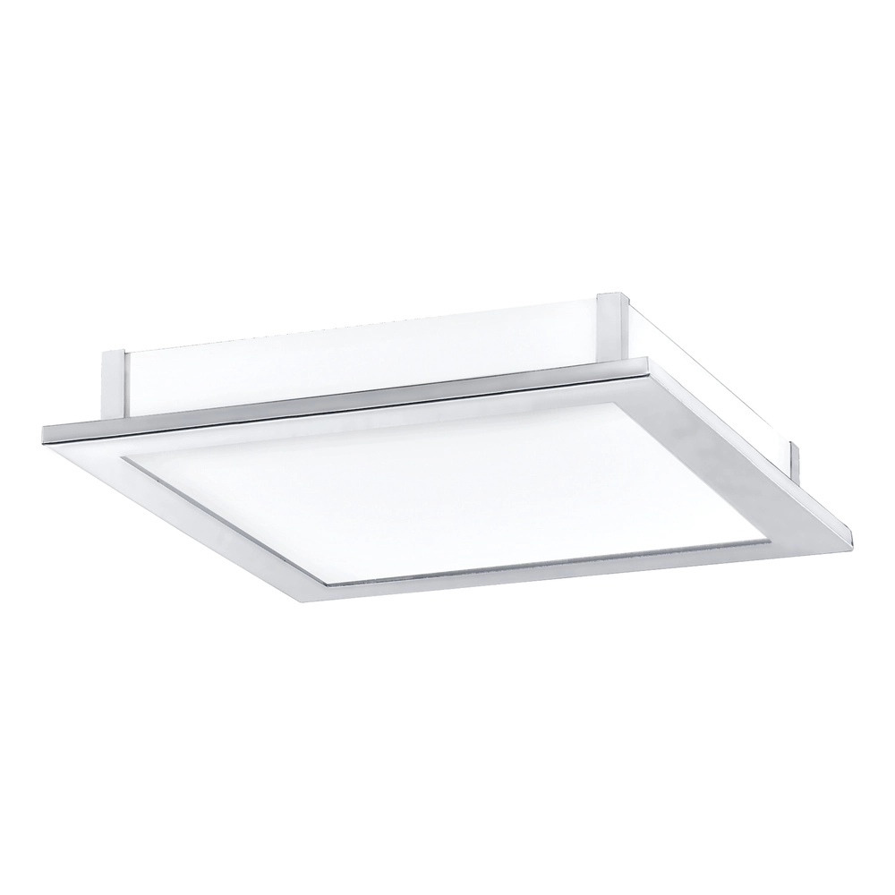 Vierkante plafondlamp Auriga chroom 38,5cm