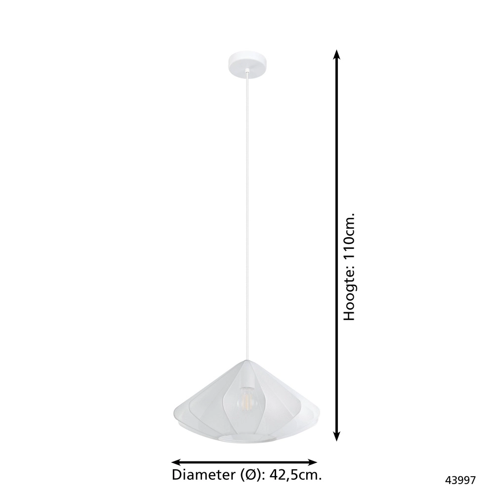Hanglamp Ø 42cm Dolwen wit - japandi Eglo 9002759439972