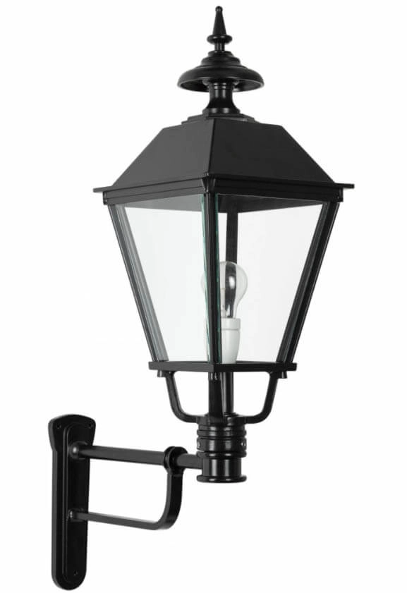 Strakke muurlamp Rotterdam L zwart