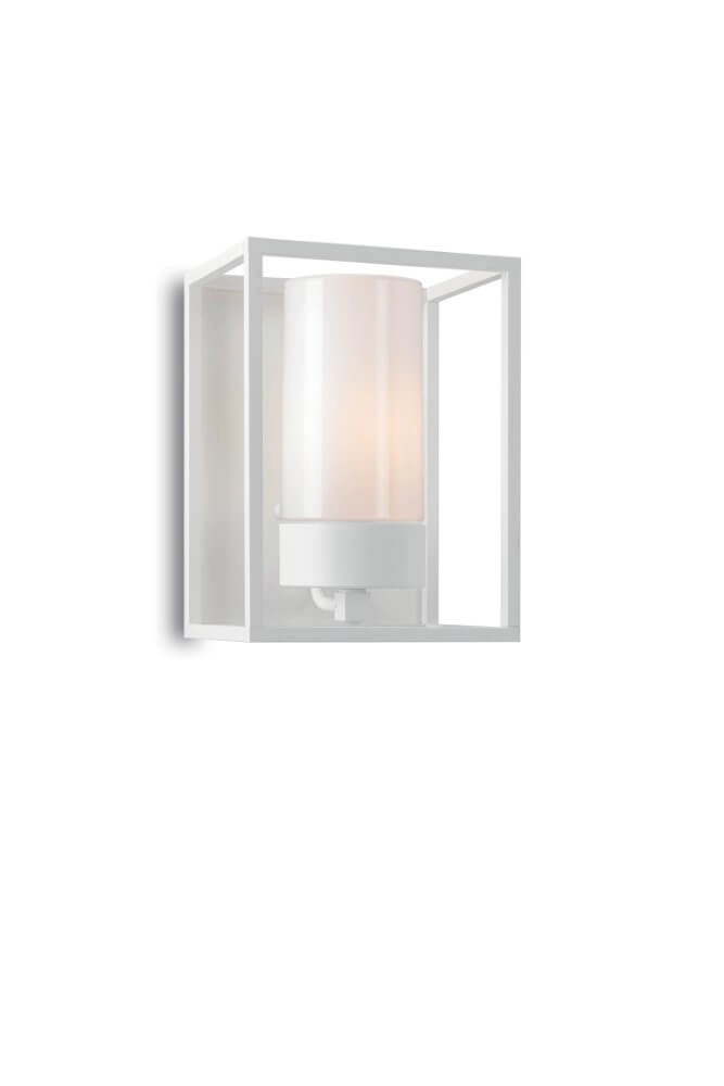 Witte wandlamp Cubic3 wit glas