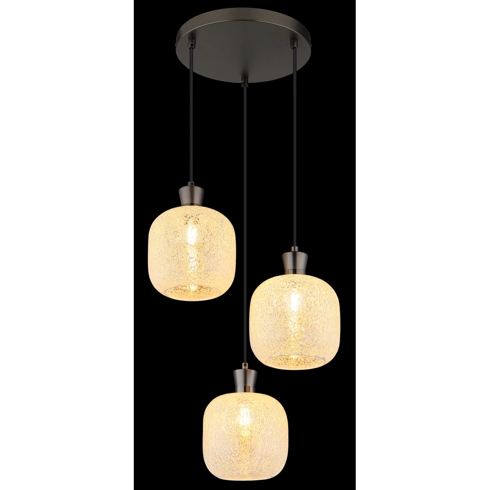 3-lichts hanglamp Brokana gunmetal Globo 9007371578467