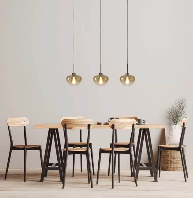 3-lichts hanglamp Genua bruin met goud glas Ø 24cm Masterlight 8718121356921