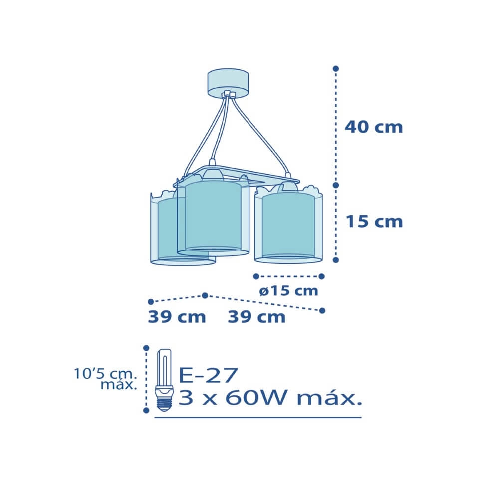 3-lichts hanglamp Little Jungle Dalber 8420406761145