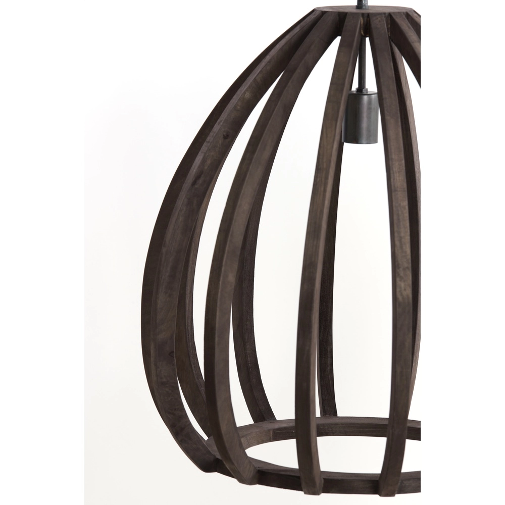 Houten hanglamp Barsia Ø 50cm - walnoot kleur Light & Living 8717807701055