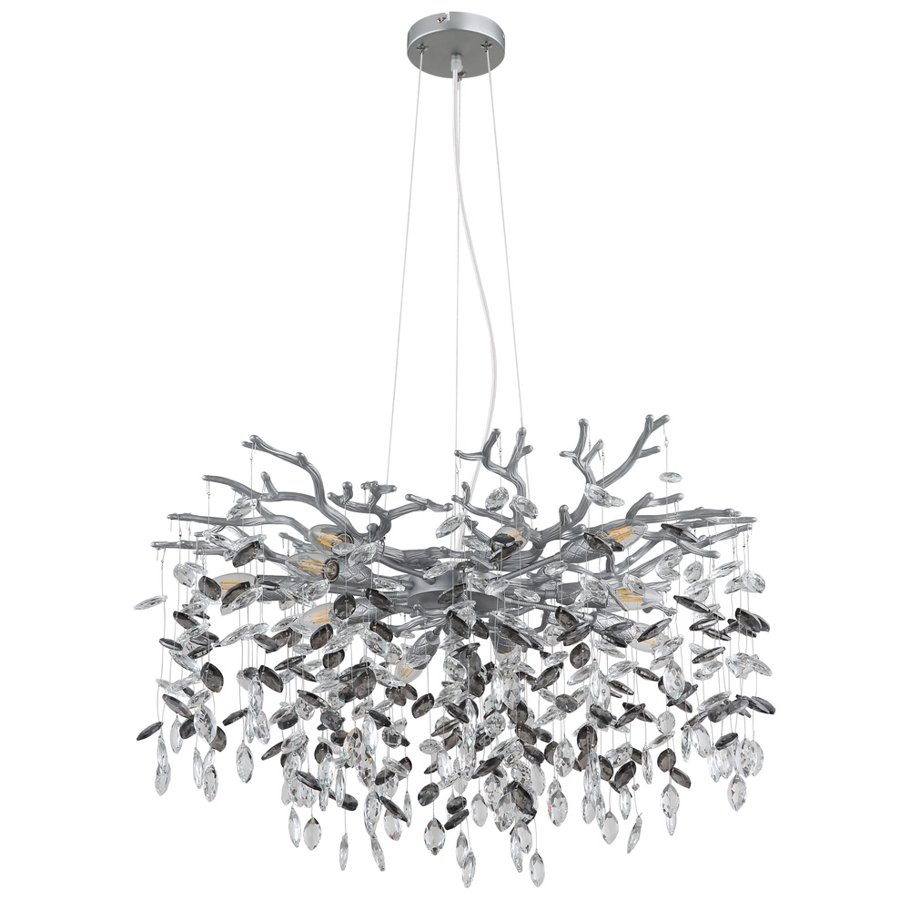 Hanglamp Queena zilvergrijs Ø 80cm Globo 9007371533671