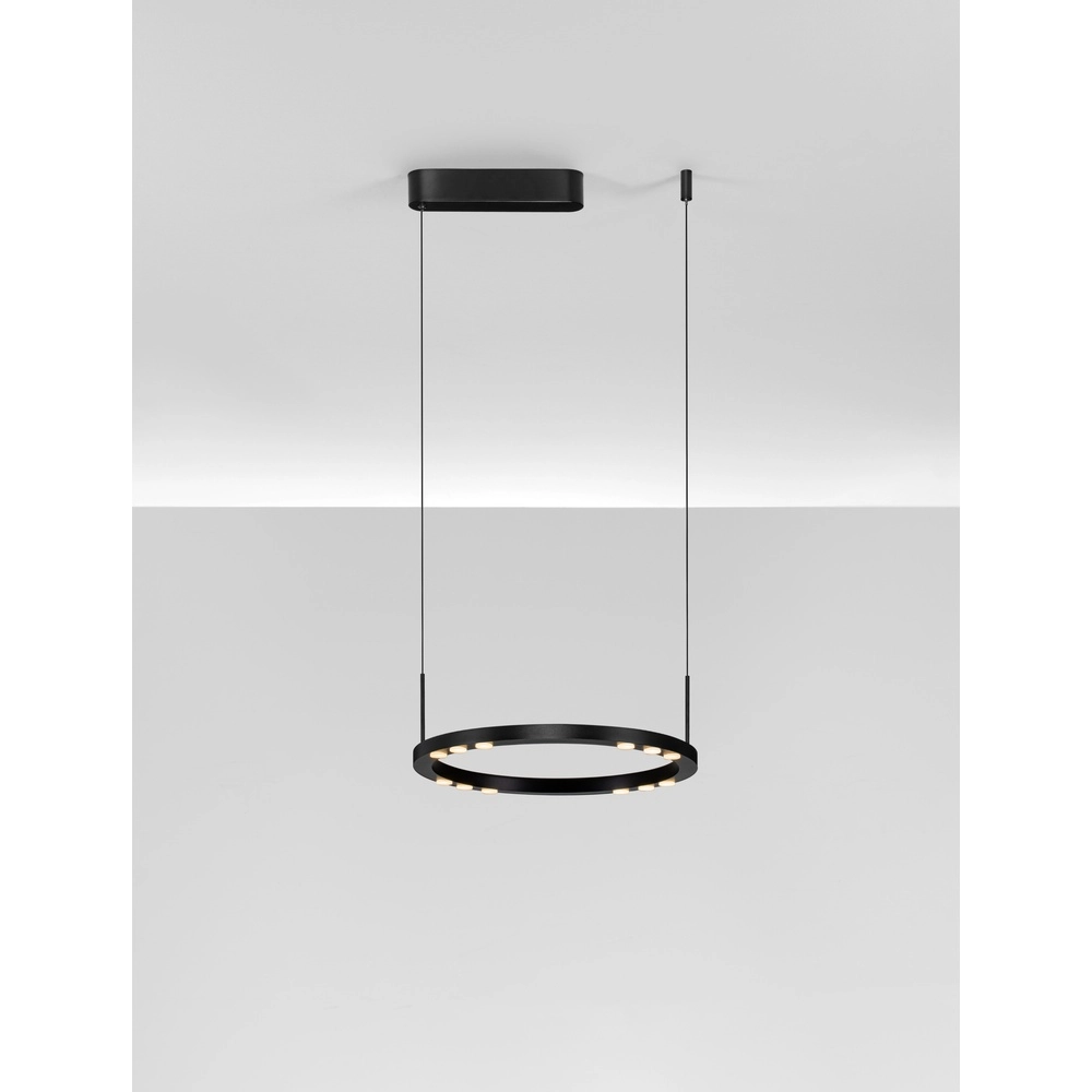 Strakke hanglamp Lunette zwart Ø 40cm