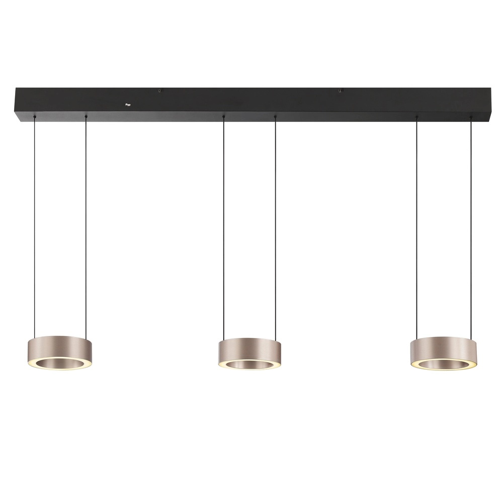 Design hanglamp Axion 3-lichts zwart met bruin Brilliant 4004353477195