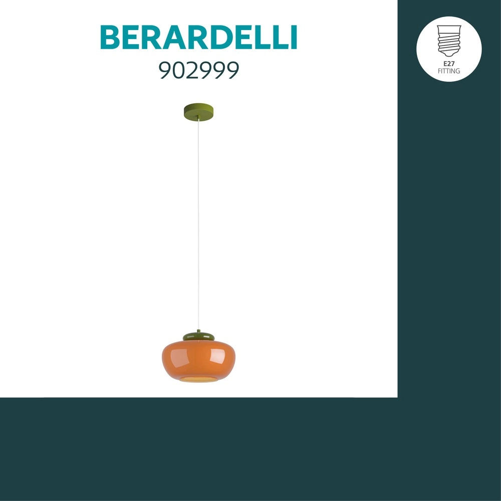 Design hanglamp Berardelli oranje met groen Ø 30cm Eglo 9008606404964