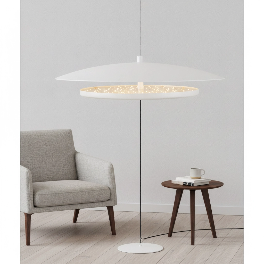 Design vloerlamp Olos Ø 35cm wit