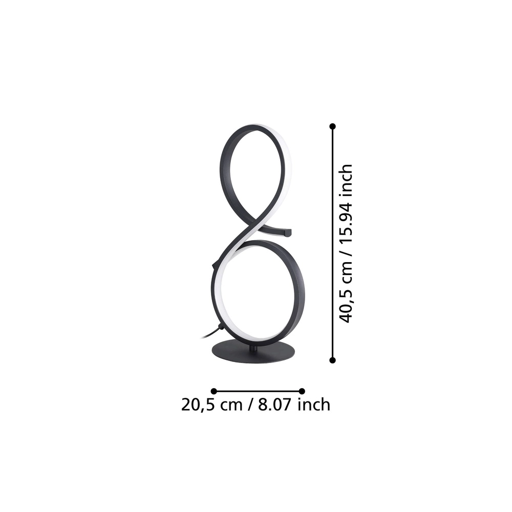 Moderne led tafellamp Serpins 40cm - zwart Eglo 9008606313686