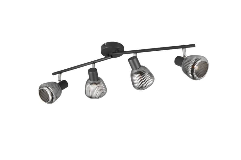 4-lichts plafondlamp Tarifa met geribbeld glas Trio 4017807615852