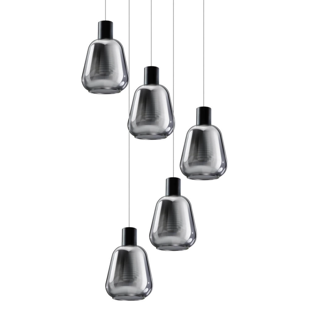 5-lichts vide hanglamp Gary glas ETH 8720195302216