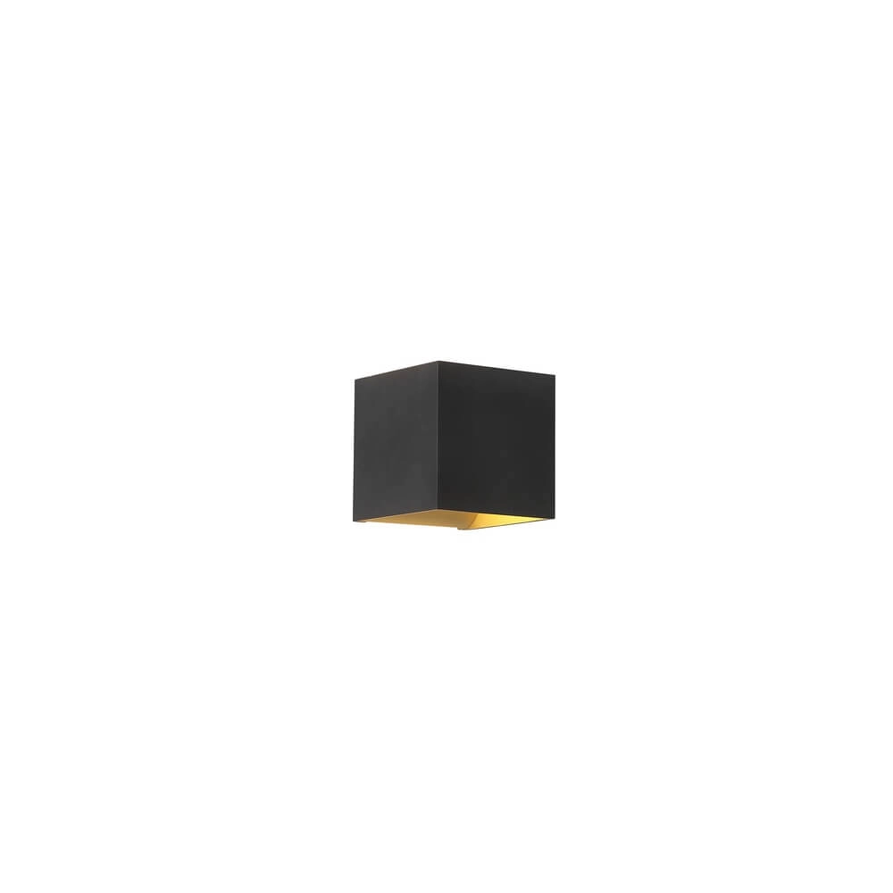 Vierkante wandlamp Sifor zwart met goud Lyora 5053423285092