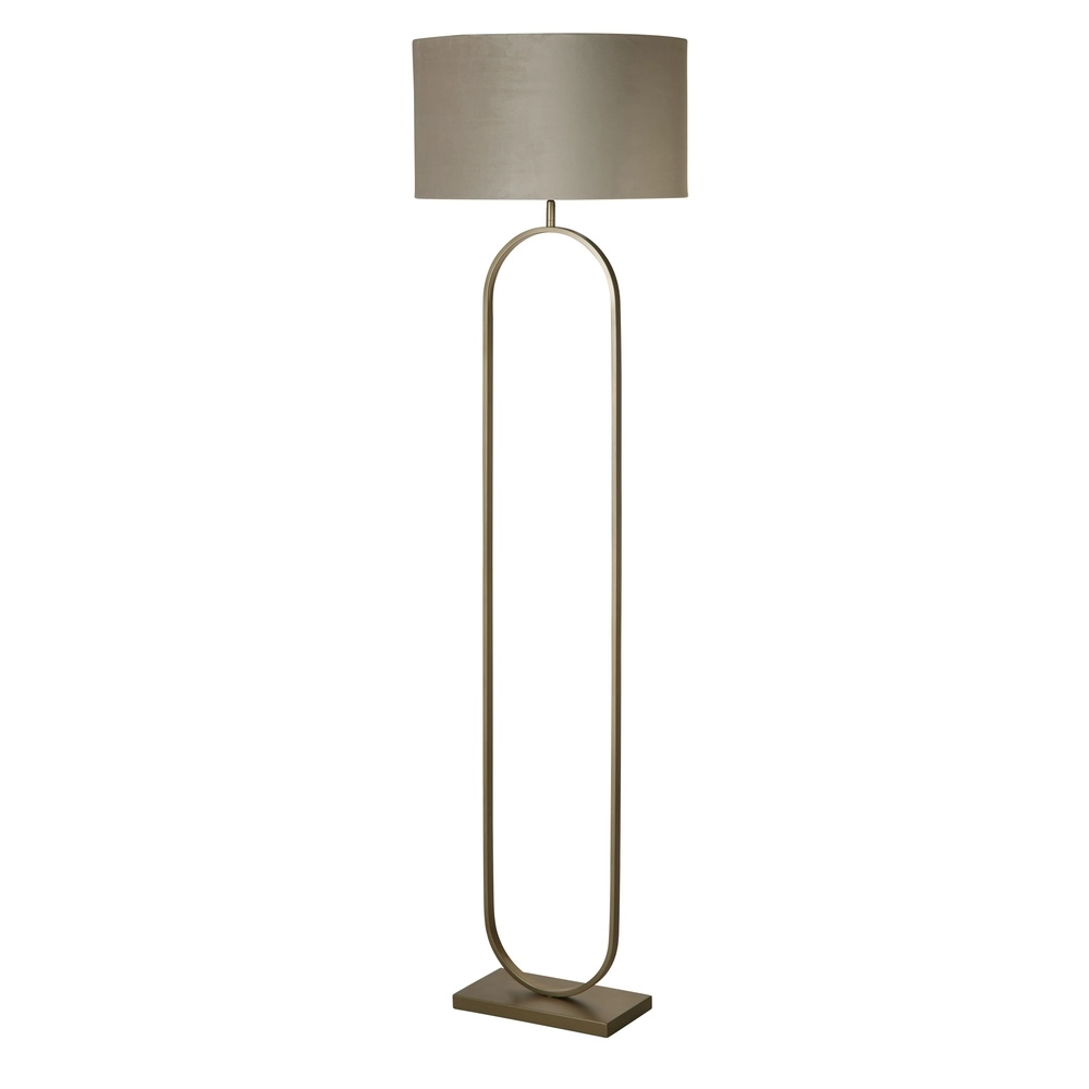 Vloerlamp Modish brons met taupe kap