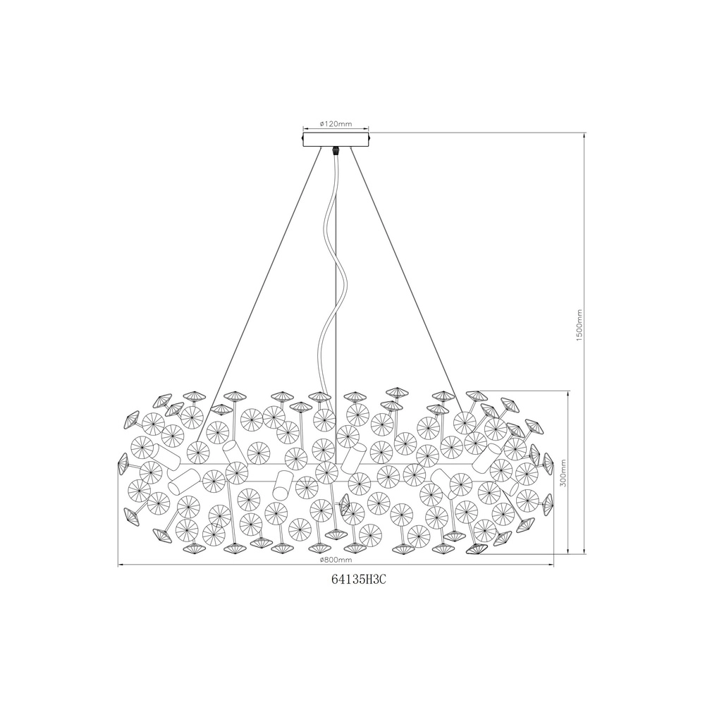 Hanglamp Katrina chroom Ø 80cm Globo 9007371478347