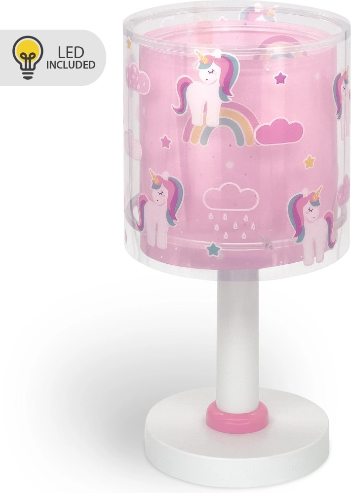 Tafellamp Unicorns roze voor kinderkamer