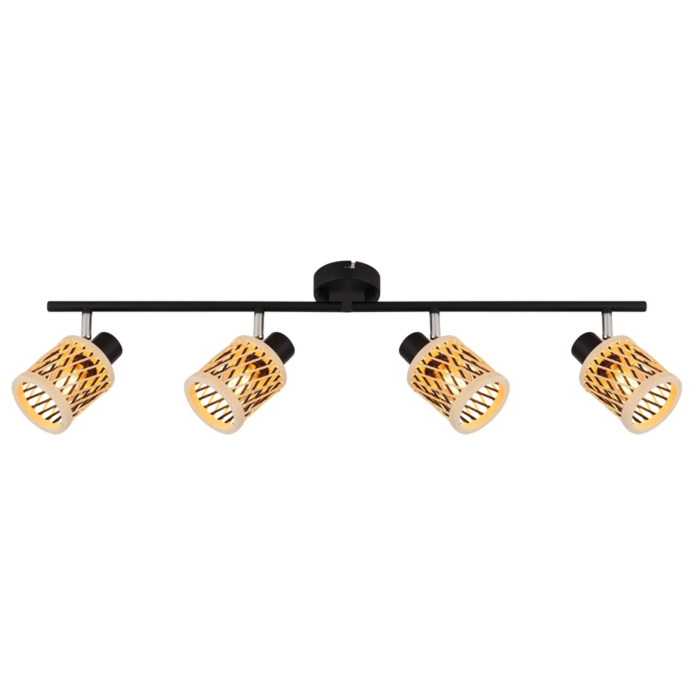 Wandlamp Mali 4-lichts zwart met kapjes Globo 9007371522729