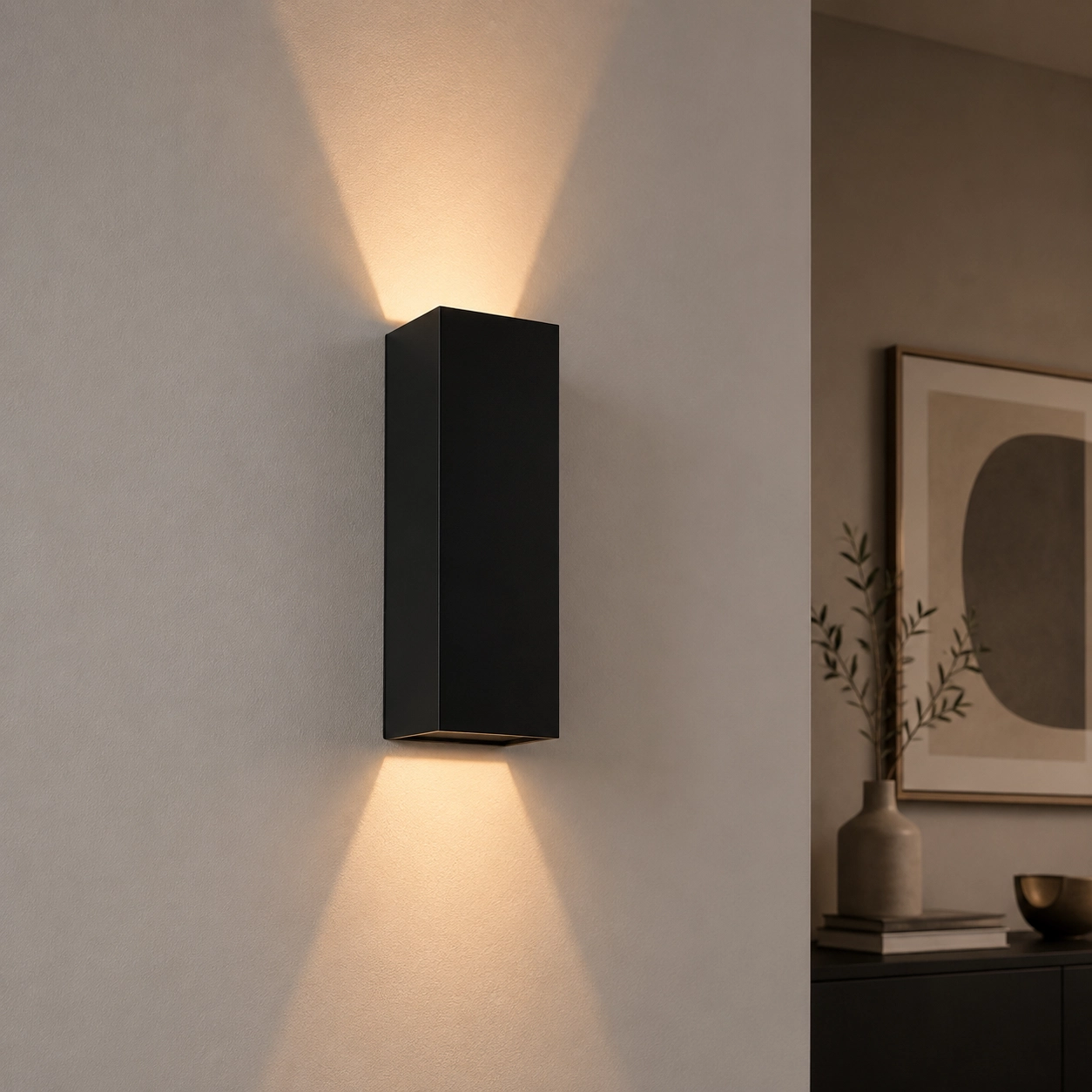 led muurspot Vegas250 Up - Down 2x4w - 2700K - 25cm zwart