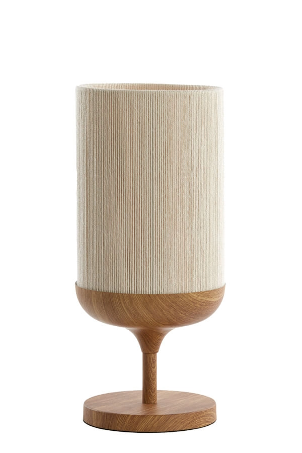 Tafellamp Dania lichte hout print Light & Living 8717807710095