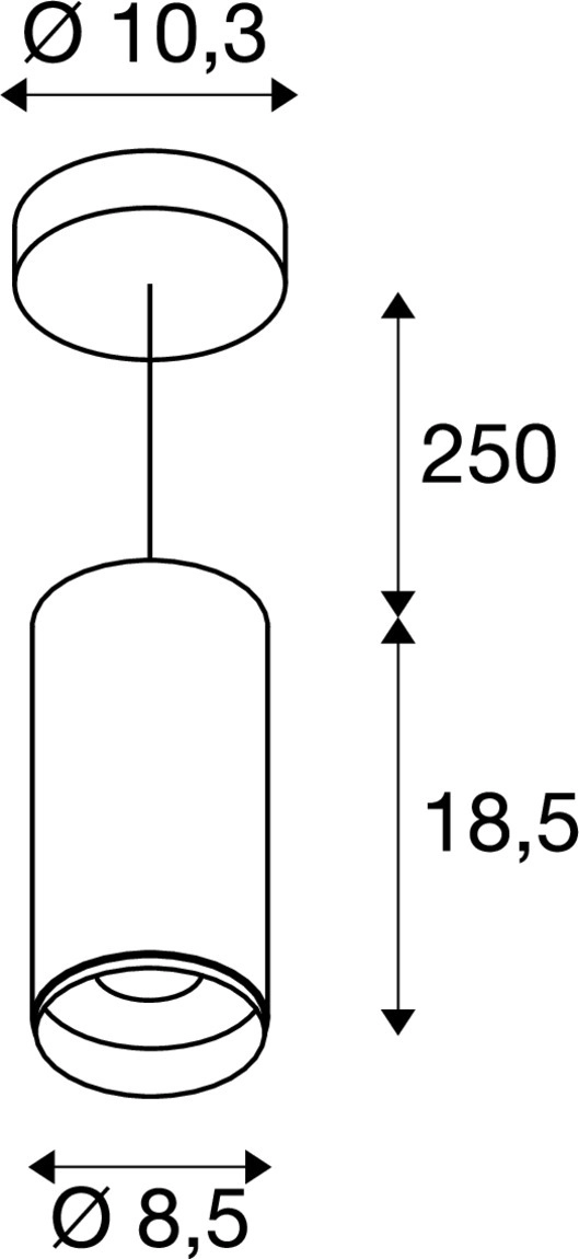 Hanglamp Numinos M wit/zwart 3000K - 60gr SLV 4024163244060
