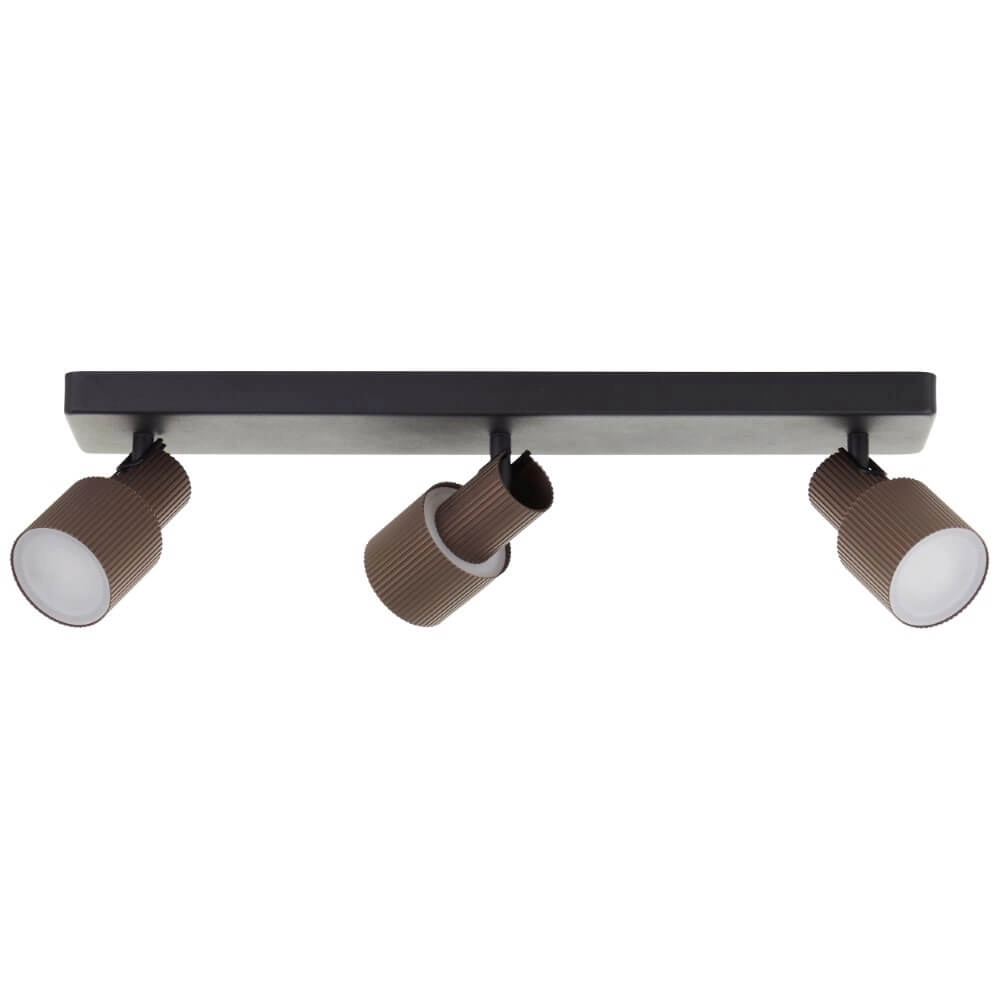 3-lichts opbouwspot Cadiz zwart met brons Brilliant 4004353441288