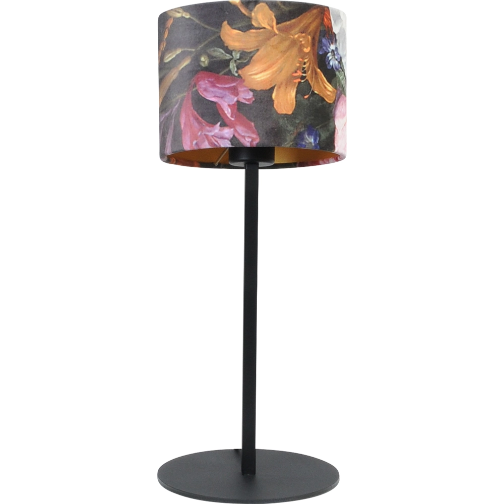 Zwarte tafellamp Venus met Flower lampenkap