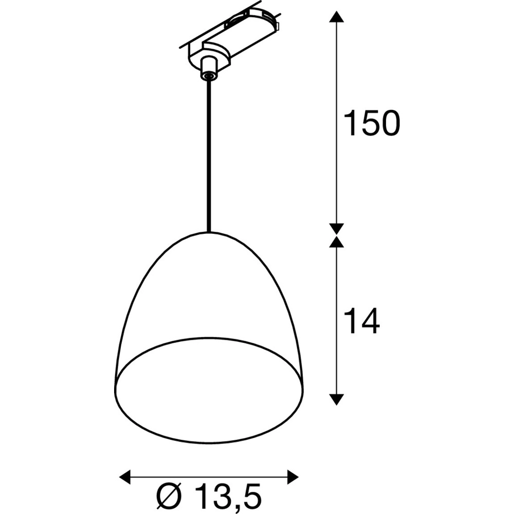 Hanglamp voor rail Para Cone 3-fase aluminium SLV 4024163305136