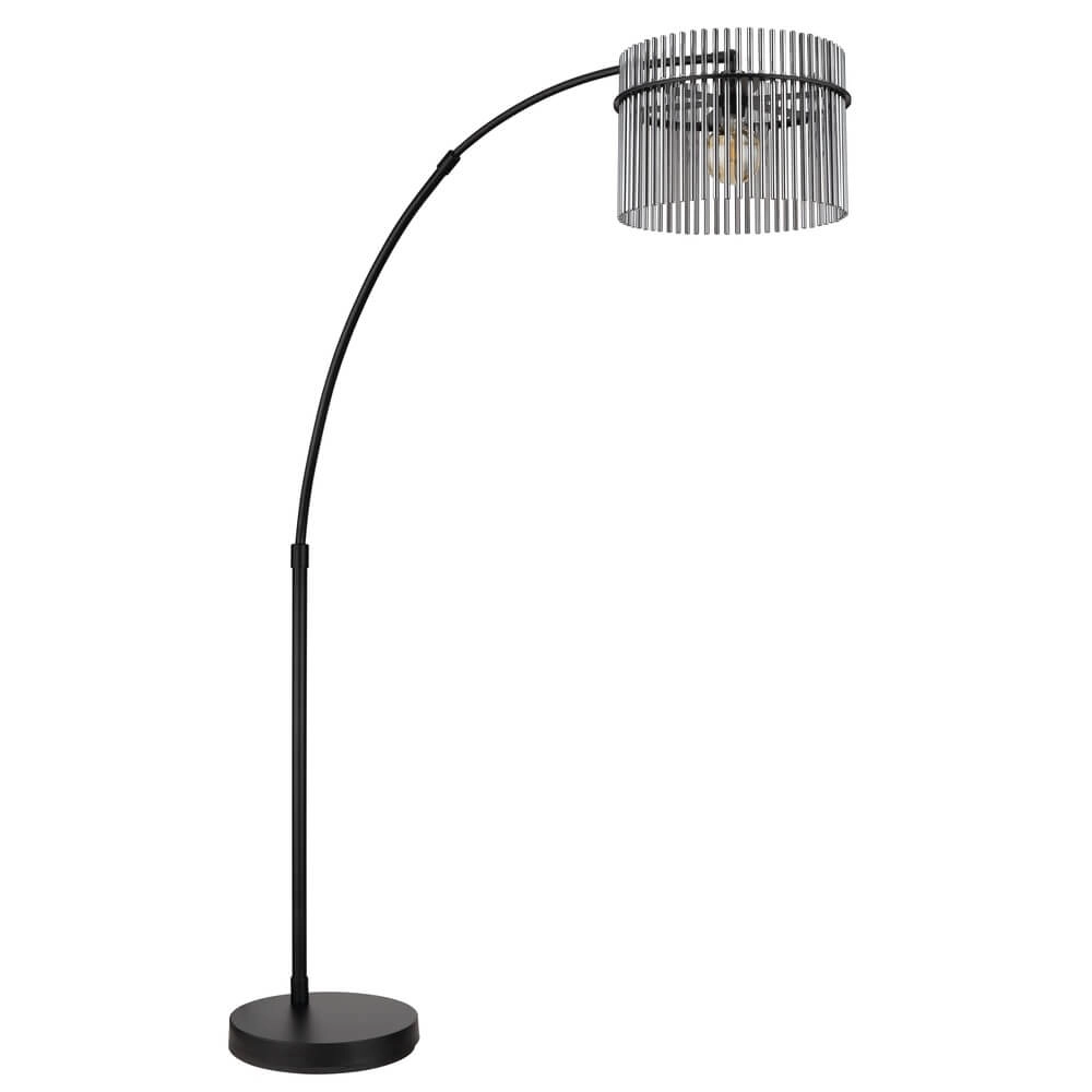 Zwarte vloerlamp Gorley met smoke glas Globo 9007371471942