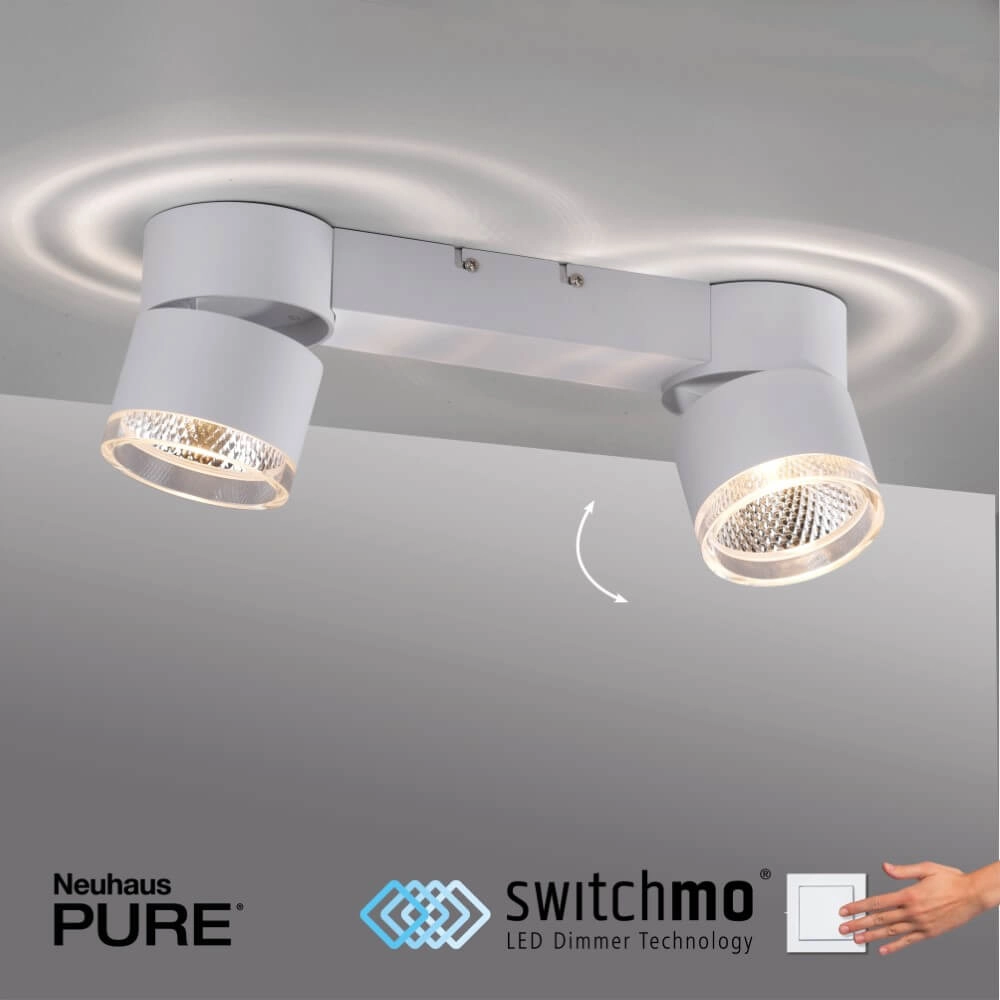 Witte plafondlamp Pure Nola 2-lichts Paul Neuhaus 4012248374542