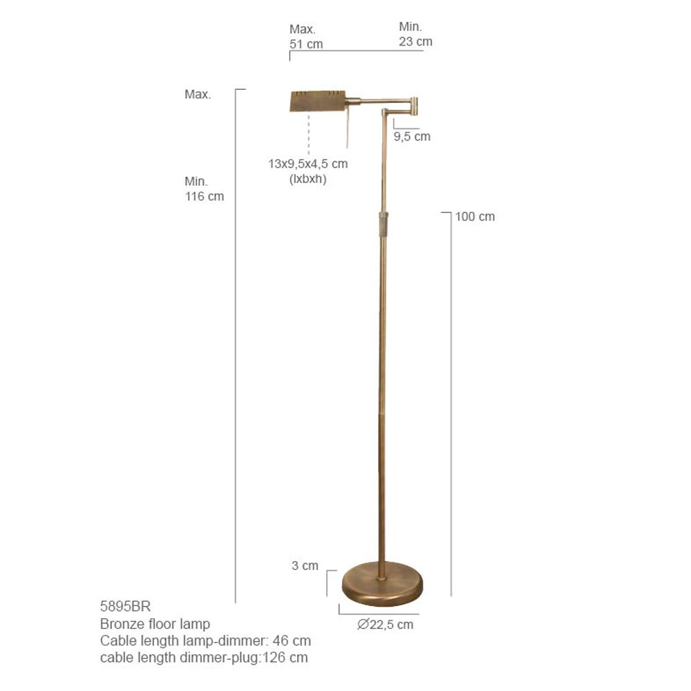 Led staanlamp Mexlite bronsbruin Steinhauer 8712746049541