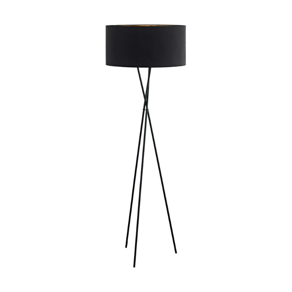 Vloerlamp Fondachelli Tripod zwart met goud