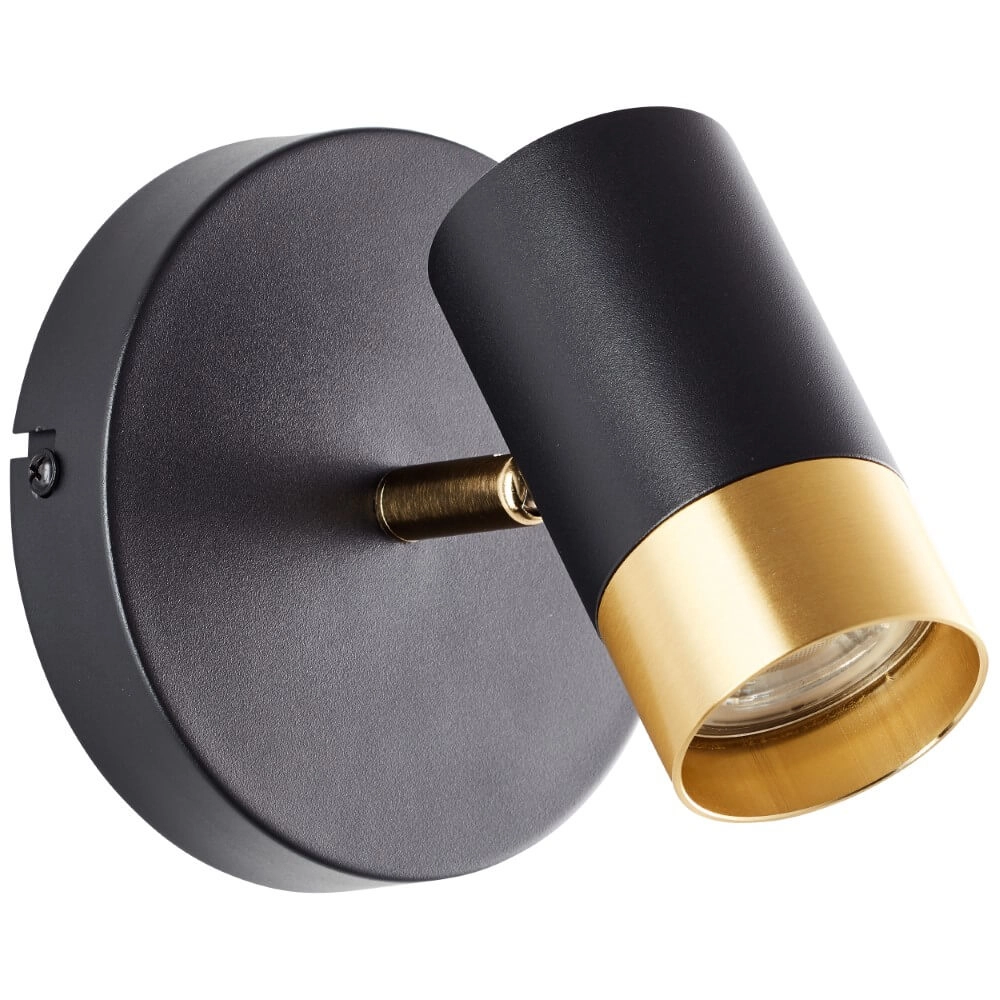 Opbouwspot Vigolo zwart met goud Brilliant 4004353441318