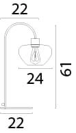 Tafellamp Genua zwart met goud glas 61cm Masterlight 8718121357348