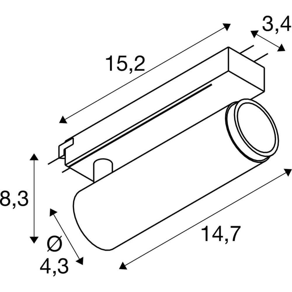 Railspot Grip! M zwart 1-fase instelbaar SLV 4024163296182