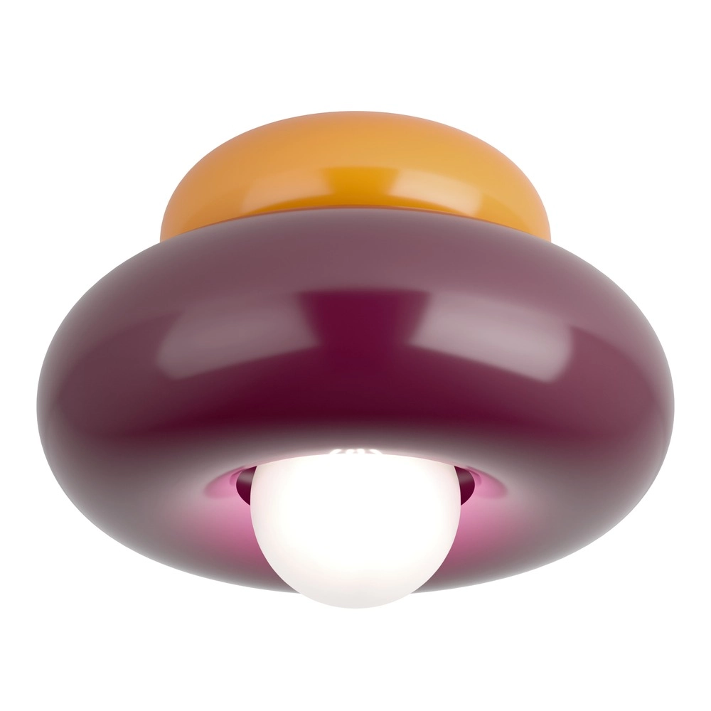 Design plafondlamp Torchiarolo oranje met bordeaux rood