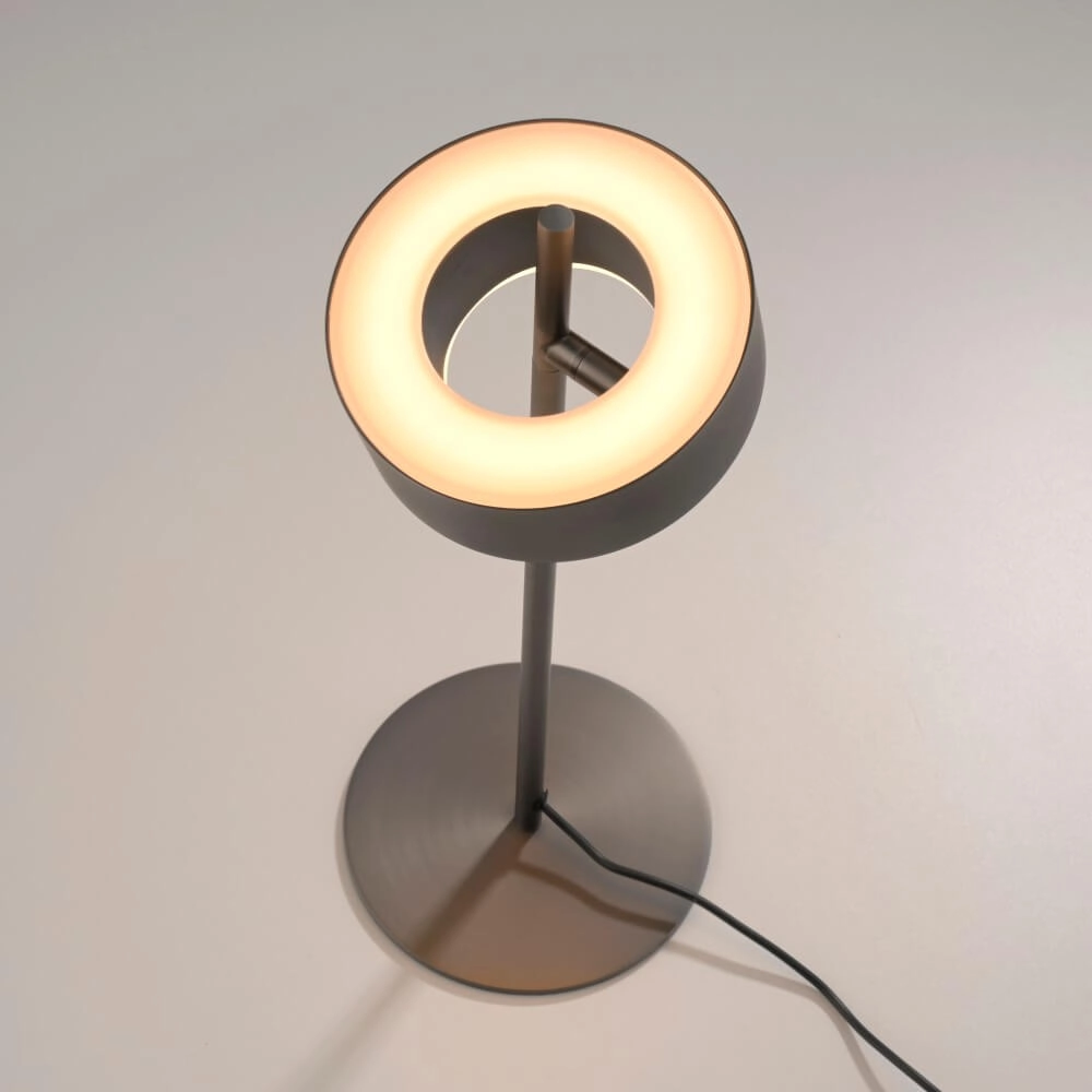 Bruine tafellamp Q-Rotate design Paul Neuhaus 4012248383216