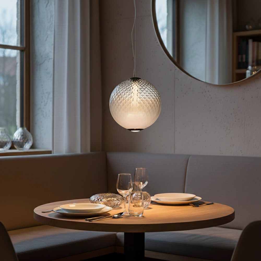 Hanglamp Aora bol opaal glas