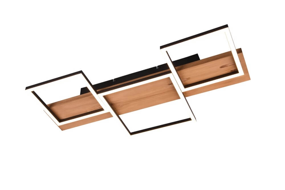 Houten led plafondlamp Harper 3-lichts