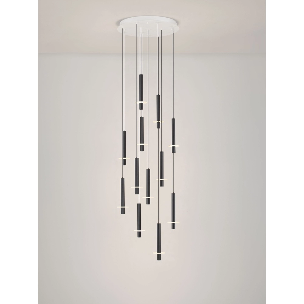 Design hanglamp Noemi zwart met wit Ø 62cm Lyora 5212063503298