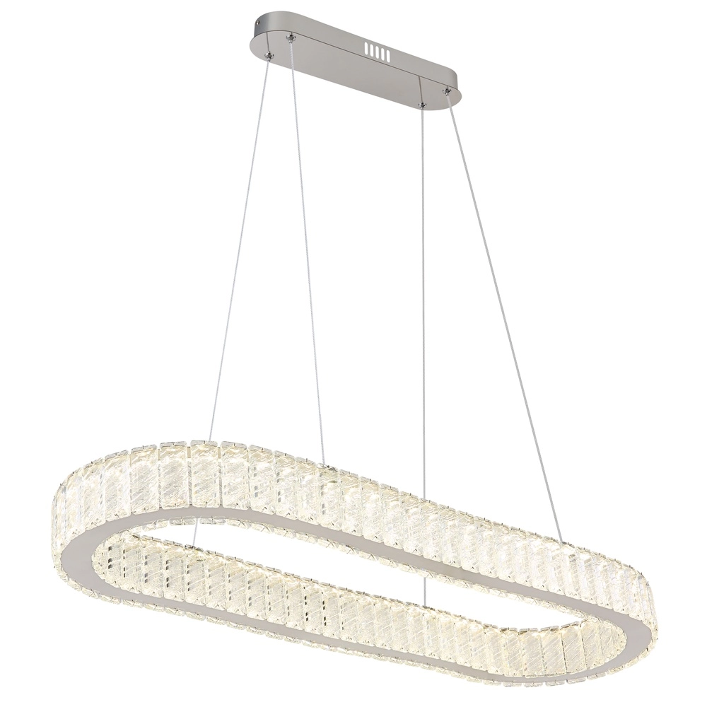 Ovale hanglamp Mucky chroom