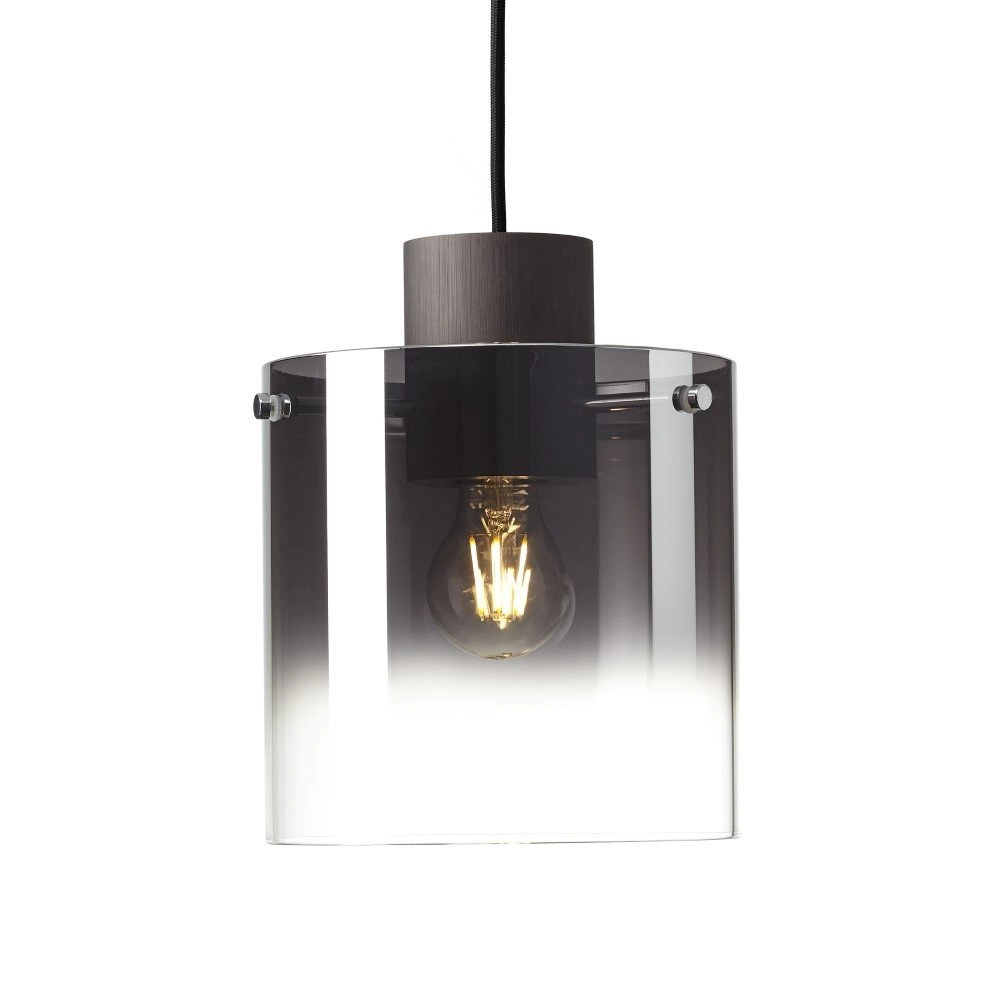 Hanglamp Beth E27 zwart met smoke glas