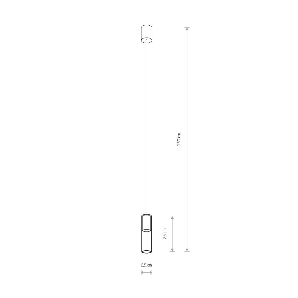 Hanglamp met glas Cylinder zwart Lyora 5903139786591