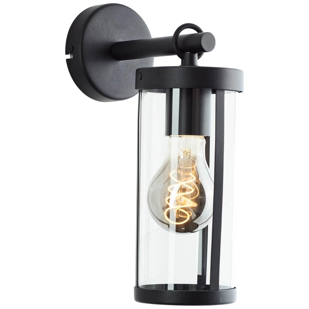 Zwarte wandlamp Sidney transparant glas