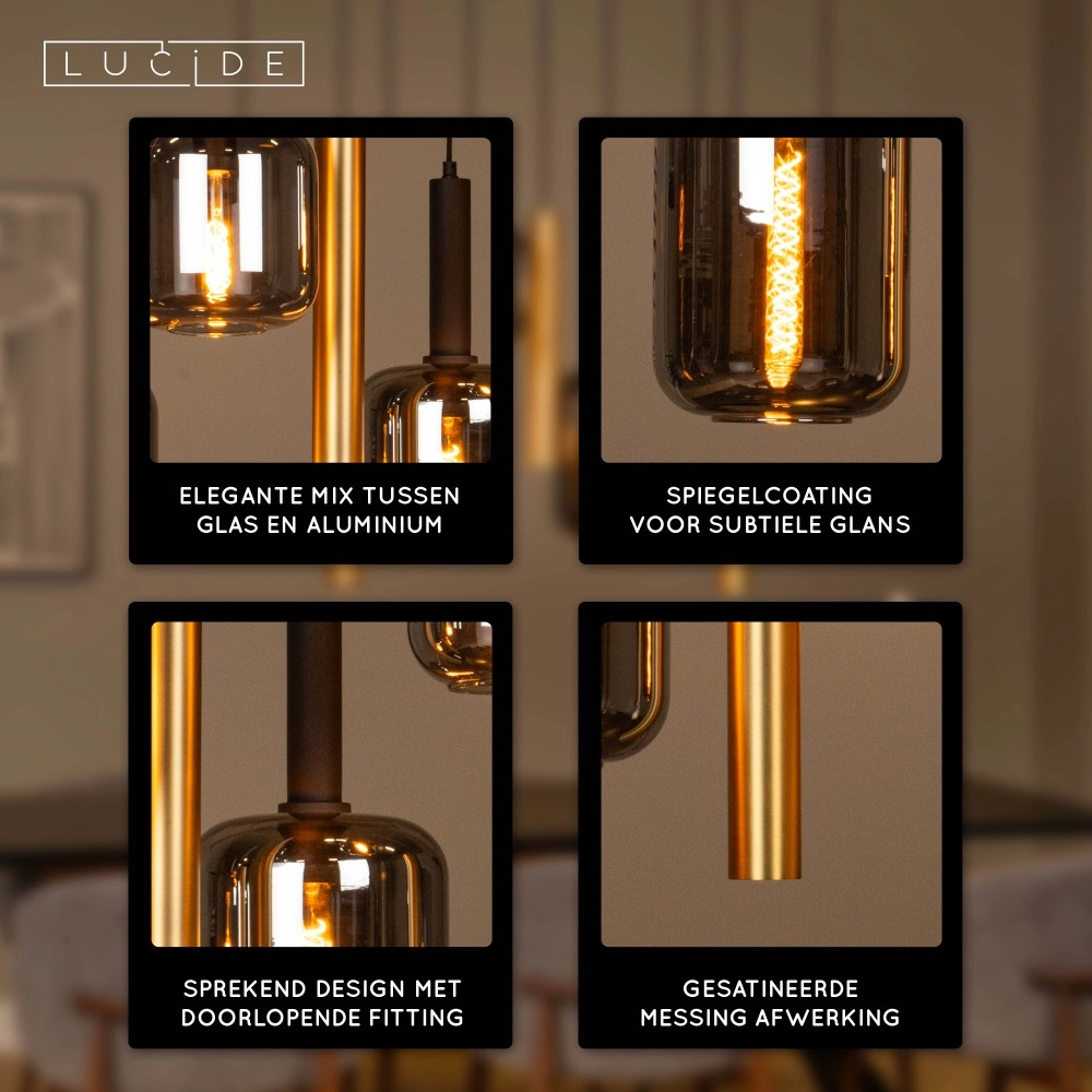 Hanglamp Joanet 6-lichts goud Lucide 5411212452931