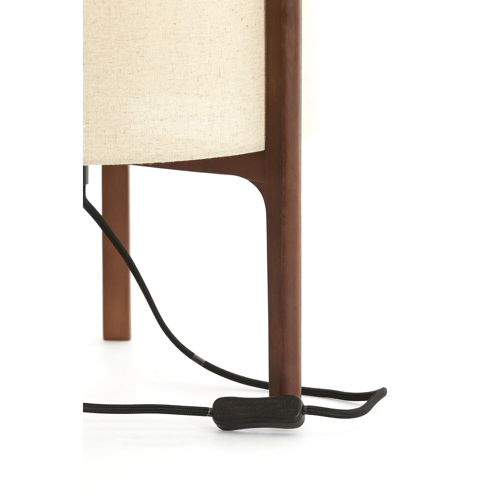 Schemerlamp Litto Ø 22cm - walnoot met naturel linnen Light & Living 8717807792671