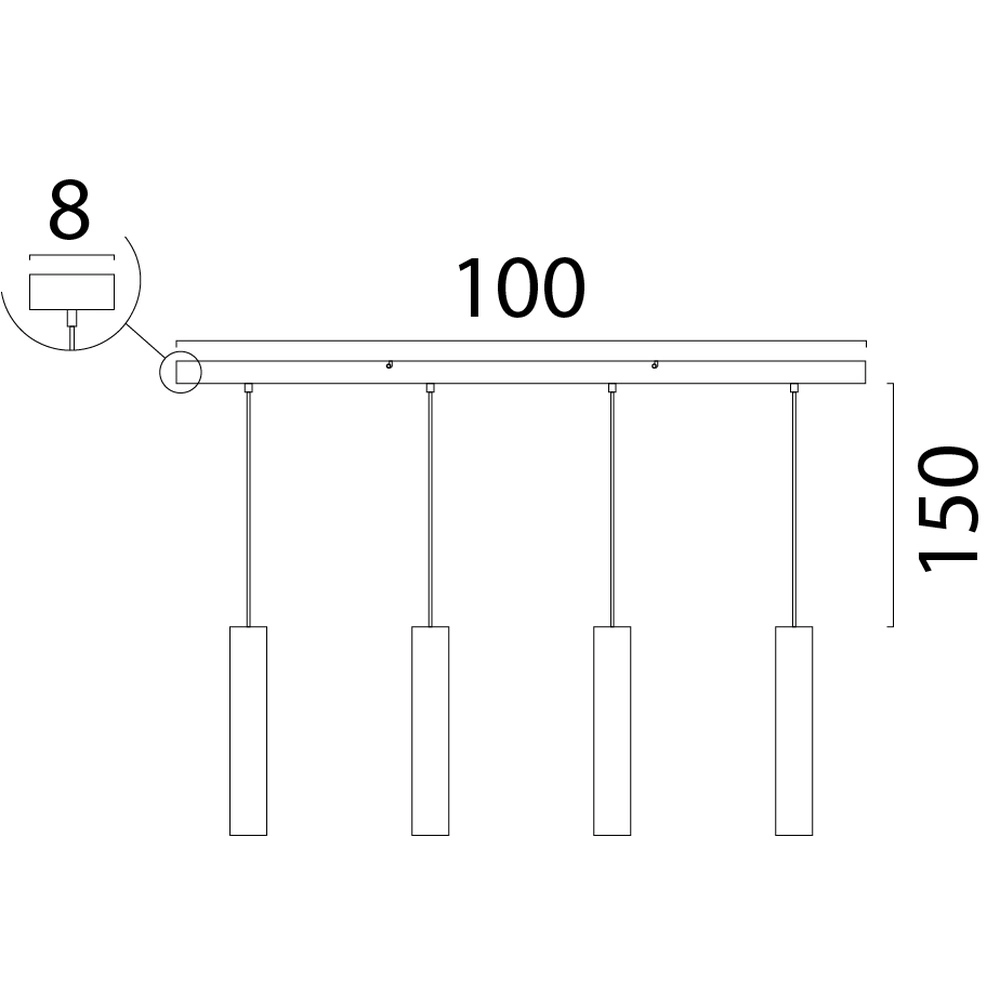 Eetkamer hanglamp Run 4 gouden pendels Masterlight 8718121320977