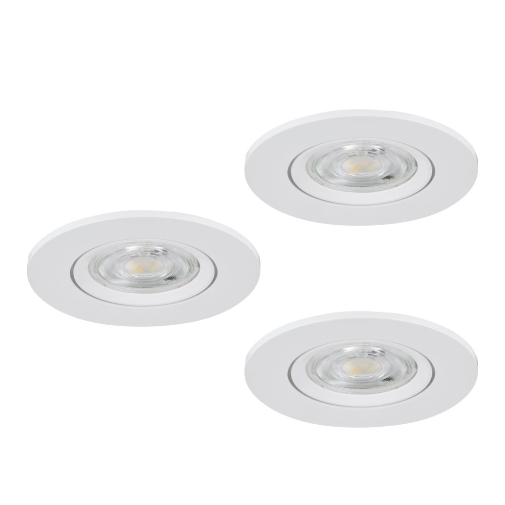 Set van 3 inbouwspots Barranco wit Ø 8,4cm IP44 - 3000K Eglo 9008606359189