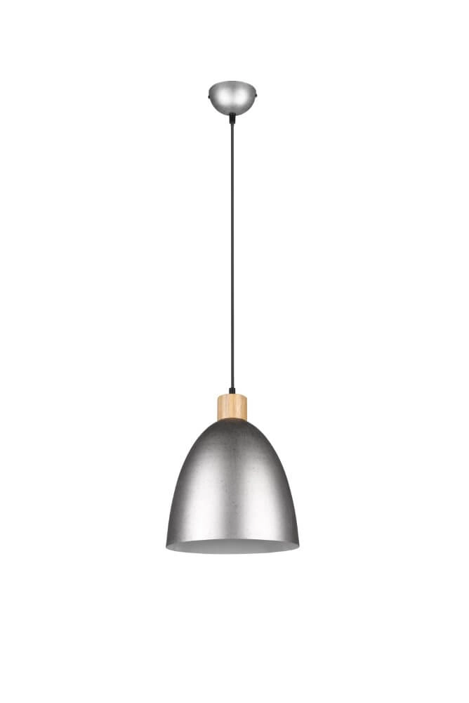 Hanglamp Jagger RVS met houtbruin