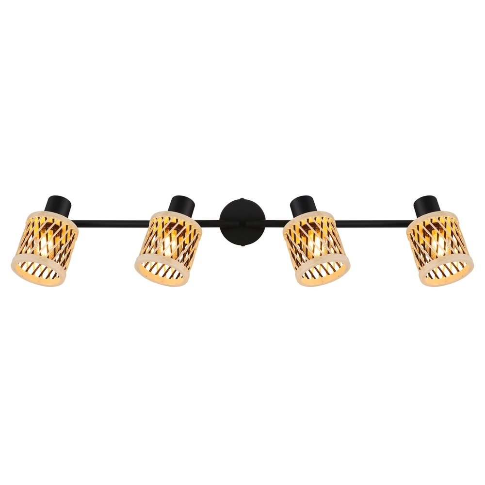 Wandlamp Mali 4-lichts zwart met kapjes Globo 9007371522729
