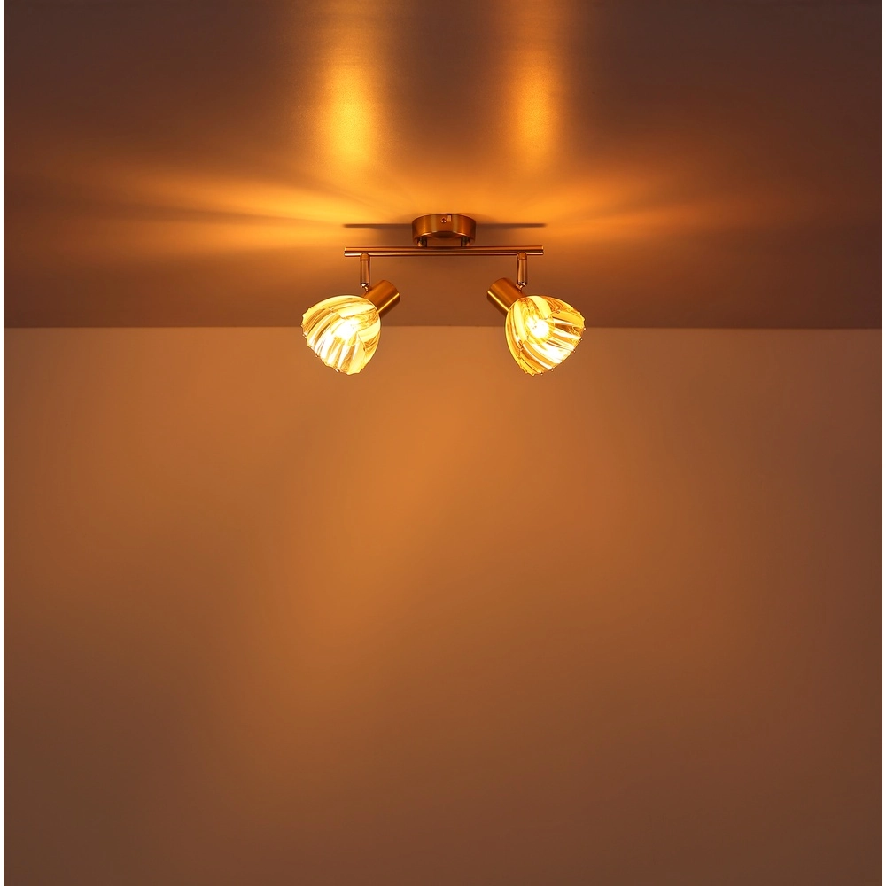 Plafondlamp 2-lichts Zachery goud Globo 9007371533497